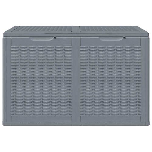Градинска кутия за съхранение, сива, PP ратан, 180 л