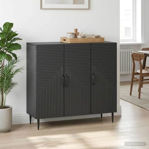 Служебен шкаф Черно 89 x 34,5 x 80 см Инженерна дървесина