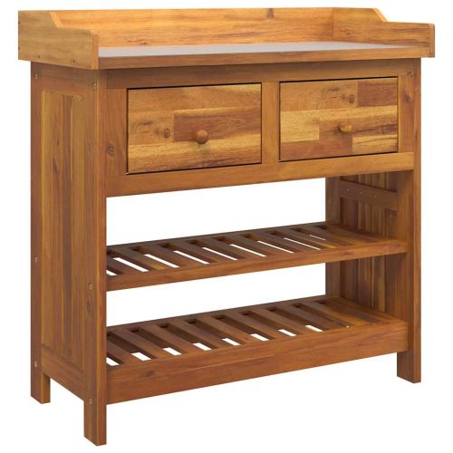 Градинско шкафче с чекмедже с рафт Естествен 78 x 36,5 x 78см