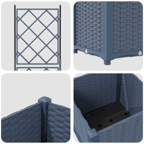 Градинска саксия Сиво 40 x 40 x 143 см ПП