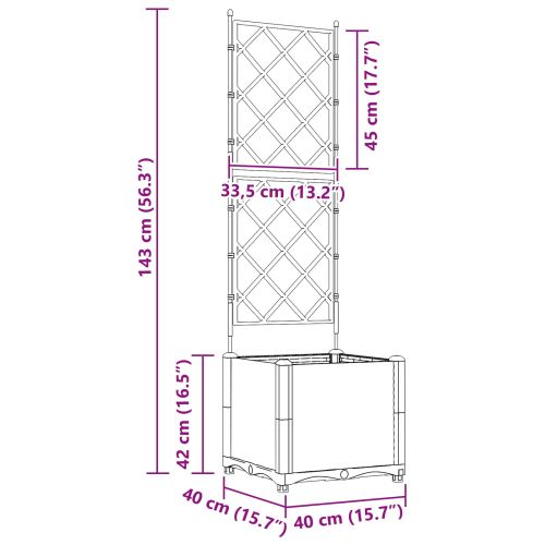 Градинска саксия Сиво 40 x 40 x 143 см ПП