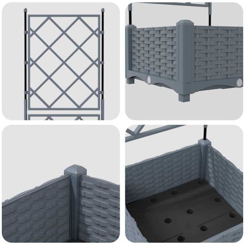 Градинска саксия Светлосиво 40 x 40 x 125,5 см ПП