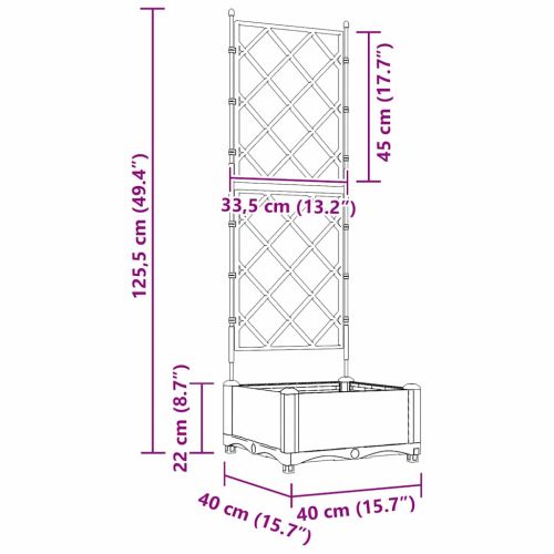 Градинска саксия Светлосиво 40 x 40 x 125,5 см ПП
