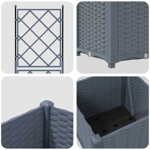 Градинска саксия Светлосиво 40 x 40 x 143 см ПП