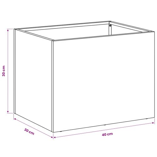 Градинска саксия Сребристо 40 x 30 x 30 см Неръждаема стомана
