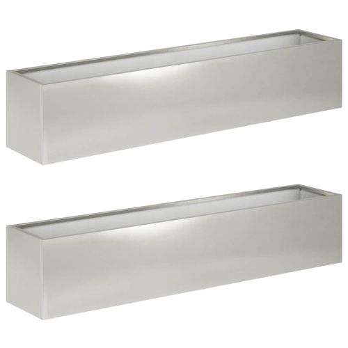 Градинска саксия 2 бр. Сребристо 100 x 20 x 20 см