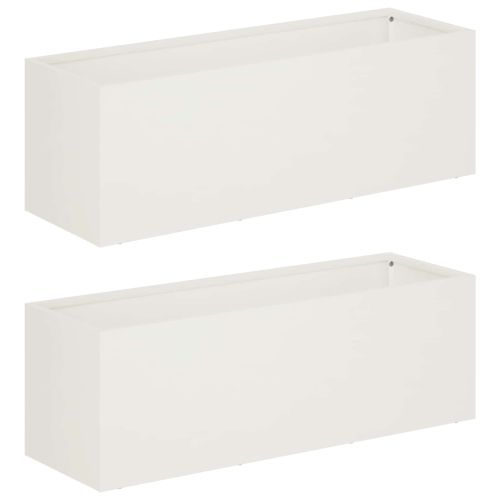 Градинска саксия 2 бр. Бяло 40 x 20 x 20 см