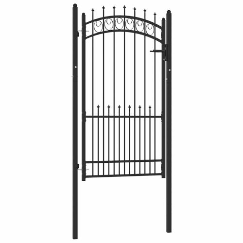 Оградна порта EMMEN с шипове, стомана, 104x134,5 см, черна