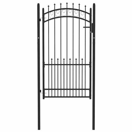 Оградна порта EMMEN с шипове, стомана, 104x134,5 см, черна
