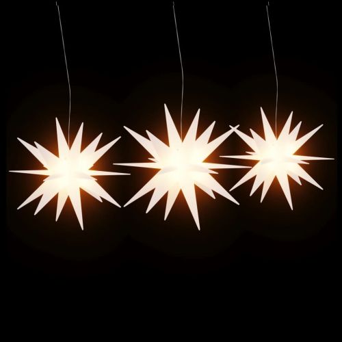 Коледни лампи с LED, 3 бр, сгъваеми, бели