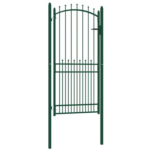 Оградна порта EMMEN с шипове, стомана, 104x147 см, зелена