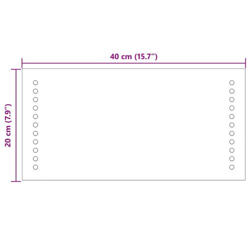LED огледало за баня Прозрачен 40 x 20 cm закалено стъкло