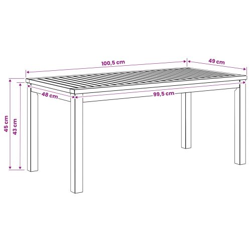 Масичка за кафе Натурално 50 x 100,5 x 45 см