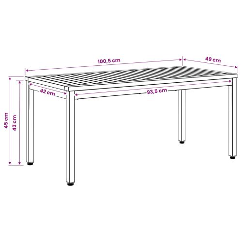 Масичка за кафе Естествено и черно 50 x 100,5 x 45 см