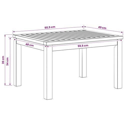 Масичка за кафе Бяло 50 x 60,5 x 36 см Солидно акациево дърво