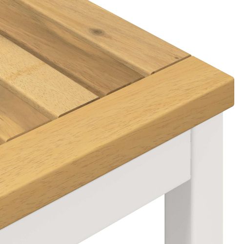 Масичка за кафе Бяло 100 x 100,5 x 45 см Солидно акациево дърво