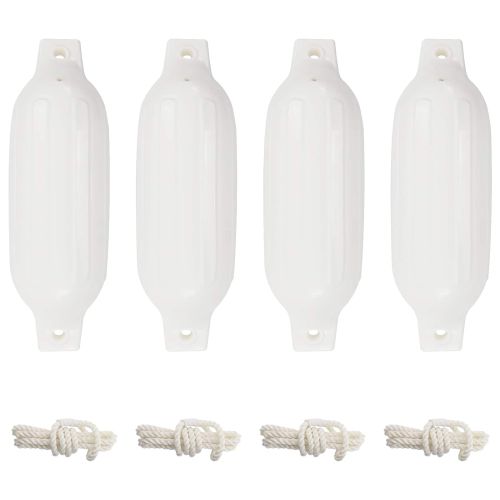 Броня за лодка 4 бр бяла Ø 11x40 см PVC
