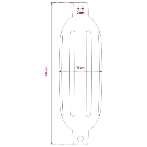 Броня за лодка 4 бр бяла Ø 11x40 см PVC