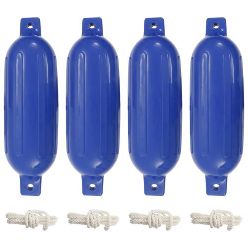 Броня за лодка, 4 бр, сини, Ø 16x58 см, PVC