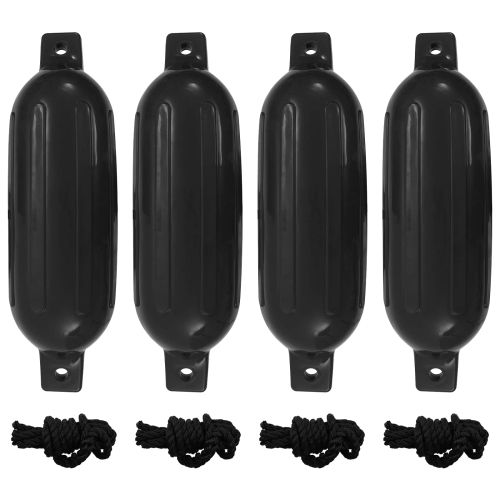 Броня за лодка, 4 бр, черна, Ø 16x58 см, PVC