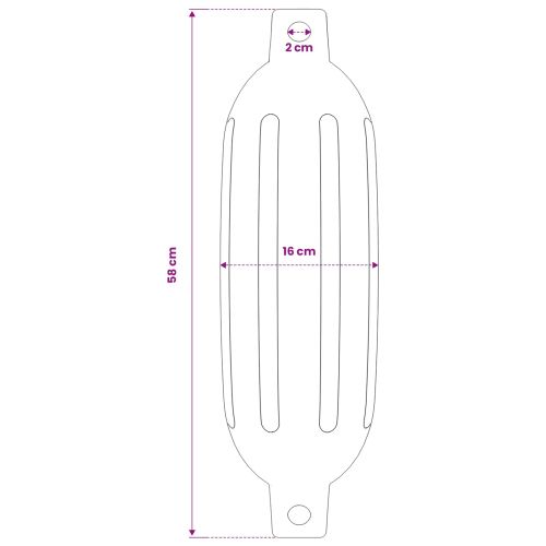 Броня за лодка, 4 бр, черна, Ø 16x58 см, PVC