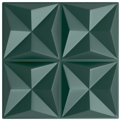 Стенни панели 24 бр. 50 x 50 cm Оригами Зелен XPS Пяна