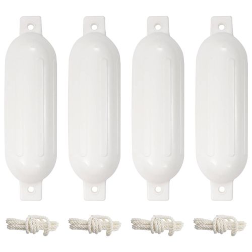 Броня за лодка 4 бр бяла Ø 14x50 см PVC