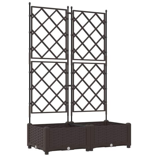 Градинска саксия 2 бр. Кафяво 80 x 40 x 125,5 см ПП