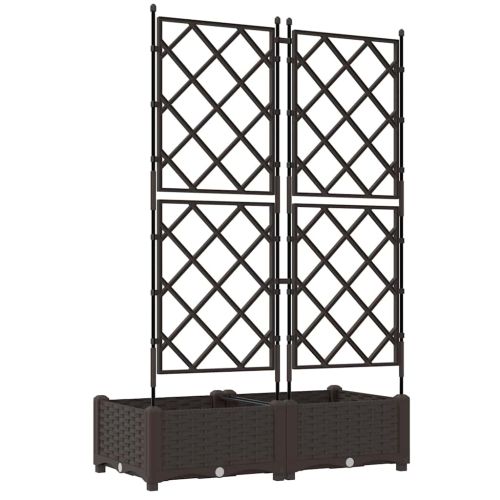 Градинска саксия 2 бр. Кафяво 80 x 40 x 125,5 см ПП