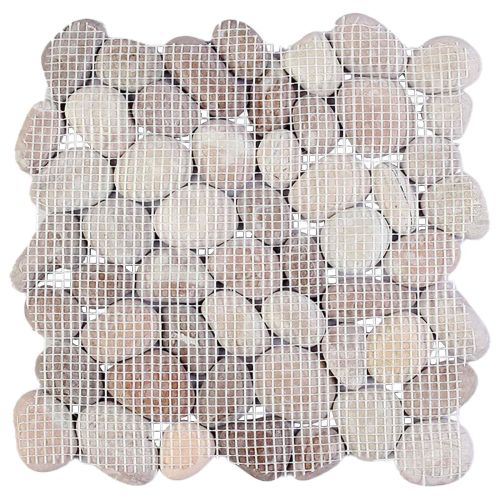 Плочки от камъчета Бежово и нежно розово 30 x 30 cm