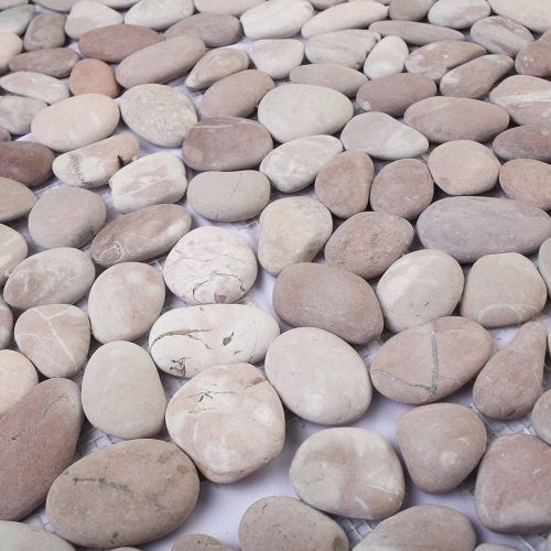 Плочки от камъчета Бежово и нежно розово 30 x 30 cm