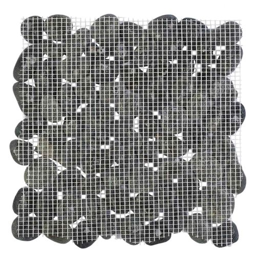 Плочки от камъчета Сиво 30 x 30 cm Речни камъчета