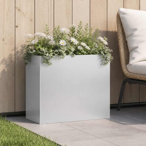 Градинска саксия Сребристо 50 x 20 x 40 см Поцинкована стомана