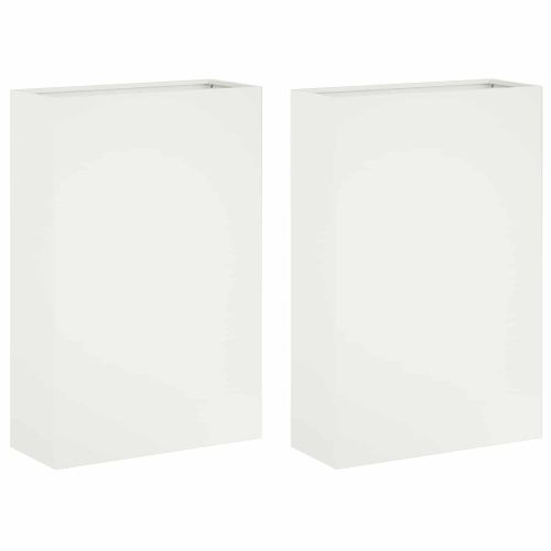 Градинска саксия 2 бр. Бяло 50 x 20 x 75 см