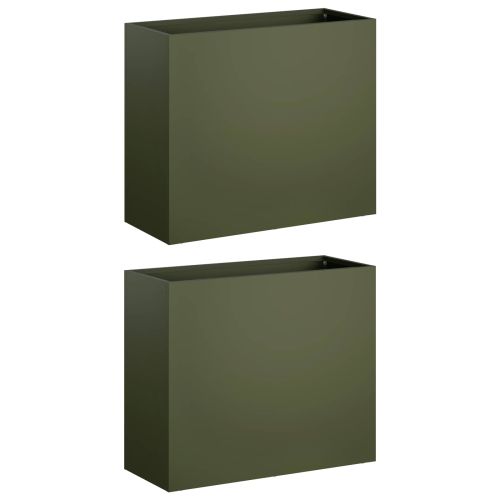 Градинска саксия 2 бр. Маслиненозелено 50 x 20 x 40 см