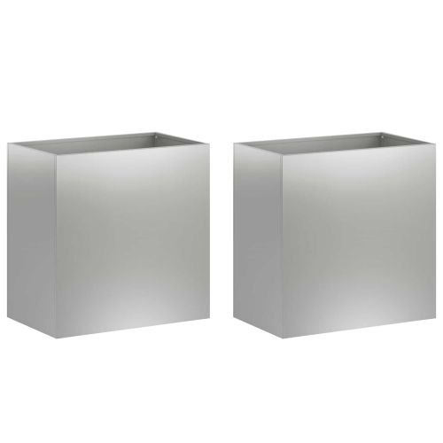 Градинска саксия 2 бр. Сребристо 50 x 30 x 40 см