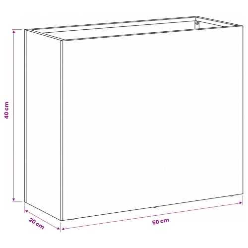 Градинска саксия Сребристо 50 x 20 x 40 см Неръждаема стомана
