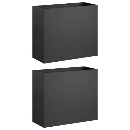 Градинска саксия 2 бр. Черно 50 x 20 x 40 см