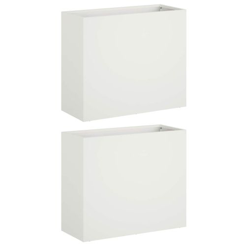 Градинска саксия 2 бр. Бяло 50 x 20 x 40 см