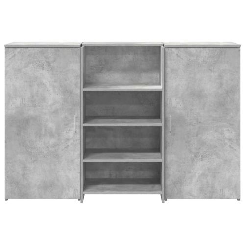Приемно бюро, бетонно сиво, 155x50x103,5см, инженерно дърво