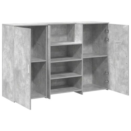 Приемно бюро, бетонно сиво, 155x50x103,5см, инженерно дърво