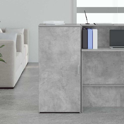 Шкаф за съхранение бетонно сив 50x45x103,5 см инженерно дърво