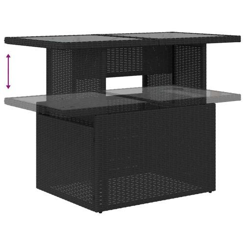 Градински Софа Комплект 5 бр. 4-Брой места Черен и Туркоаз