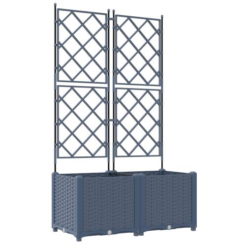 Градинска саксия 2 бр. Сиво 80 x 40 x 143 см ПП