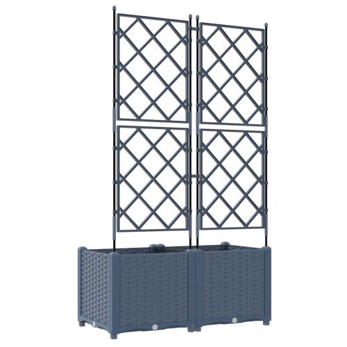 Градинска саксия 2 бр. Сиво 80 x 40 x 143 см ПП