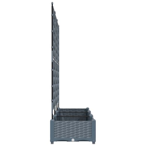 Градинска саксия 3 бр. Светлосиво 120 x 40 x 125,5 см ПП