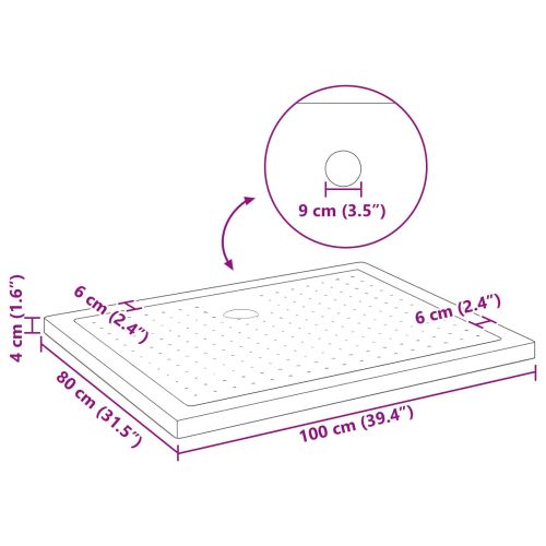 Основен трей за душ с точки 100 x 80 x 4 см ABS Черно