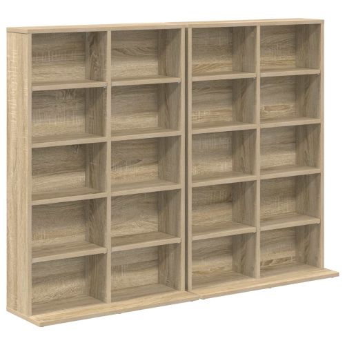 Кабинет за CD 2 бр. Дъб сонома 65 x 23,5 x 97,5 см