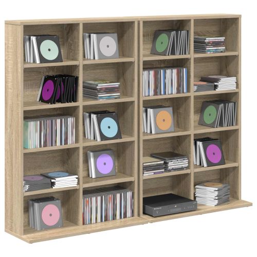 Кабинет за CD 2 бр. Дъб сонома 65 x 23,5 x 97,5 см