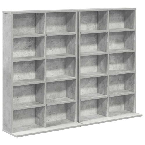 Кабинет за CD 2 бр. Бетонно сиво 65 x 23,5 x 97,5 см